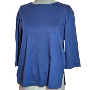 Navy Blue Cotton Blend Tee Size Small